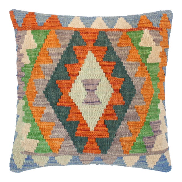 Southwestern Turkish Federico Hand Woven Kilim Throw Pillow For Sale