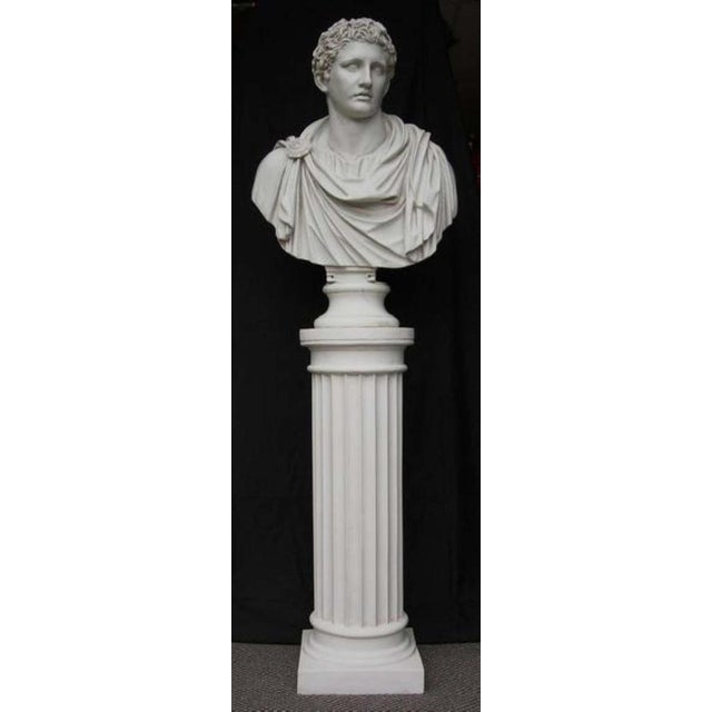 Mark antony, a bust, in toga drapery, 20th century. A fantastic large library bust of marcus antonius, who was a roman...