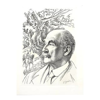 Pierre Gandon - Portrait - Original Lithograph 1956 For Sale