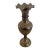 Vintage Two Tone Etched Brass Ruffle Vase For Sale