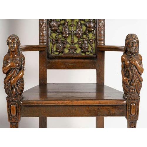 19th Century Neo-Renaissance Armchairs, 1860s For Sale - Image 3 of 10