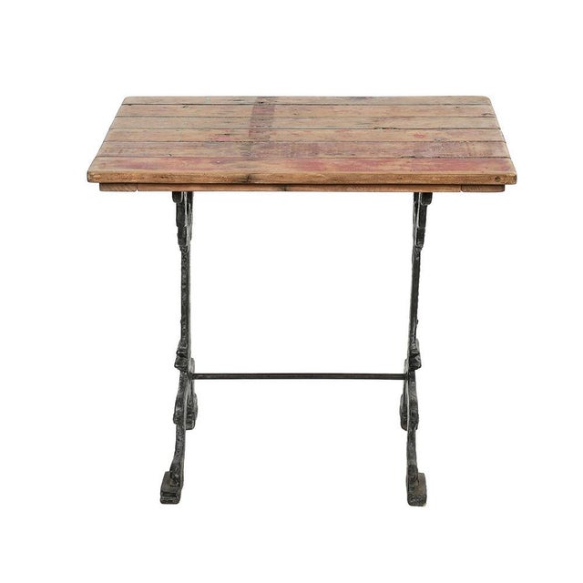 Cast Iron and Patinated Wood Bistro Table For Sale - Image 9 of 9