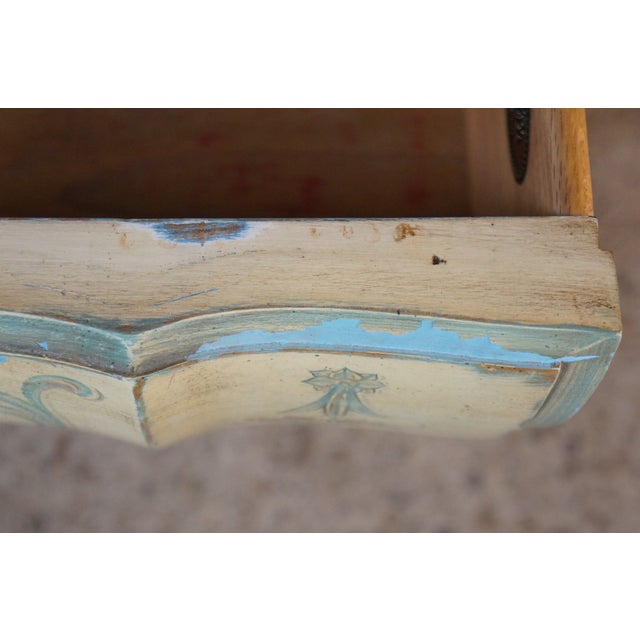 Karges French Provincial Hand Painted Venetian Bombe Commode Nightstand Chest For Sale - Image 10 of 18