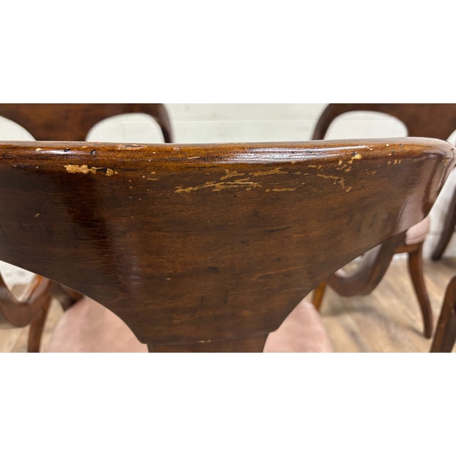 Artistica Empire Style Fiddle Back Dining Arm Chairs Game Chairs For Sale - Image 10 of 12