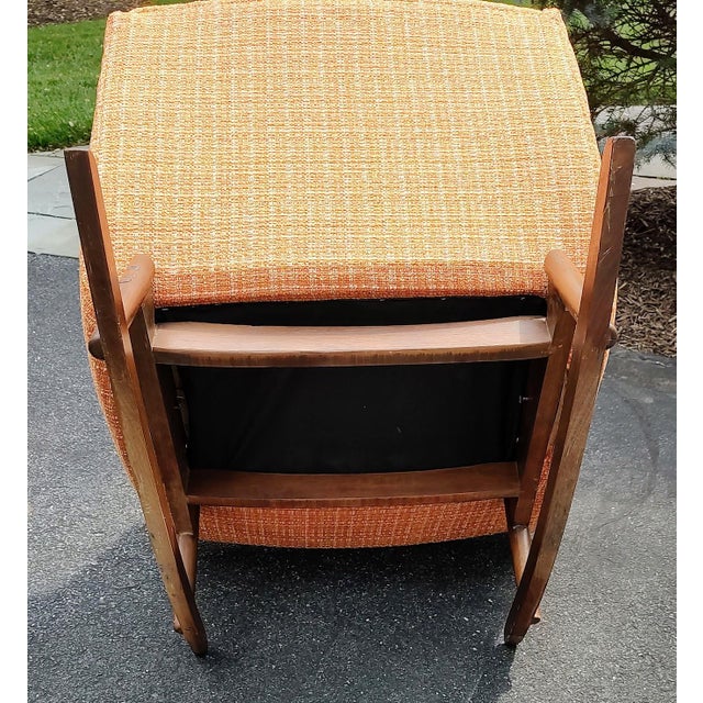 1950s MCM Reupholstered Rocking Chair For Sale - Image 4 of 6
