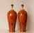 1980s Vintage Table Lamps Faux Elm Burl Wood French Ceramic Vase Lamps Brown Cognac - A Pair For Sale - Image 5 of 11