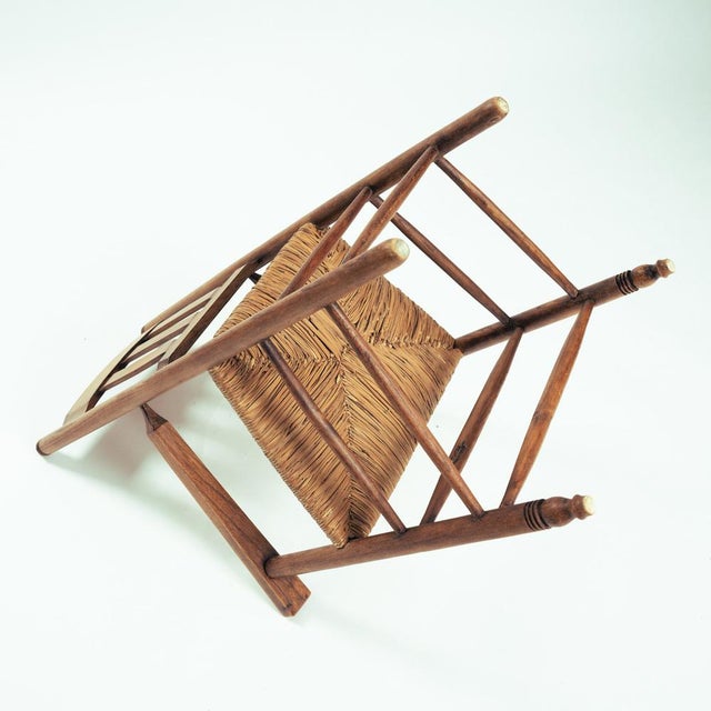 Art Deco Amsterdam School Side Armchair with Straw Seat, the Netherlands, 1930s For Sale - Image 12 of 18