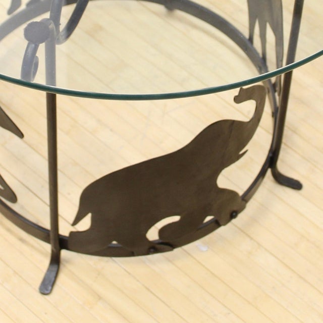 Mid-Century Modern Vintage Wrought Iron SideTable With Safari Animal Silhouette For Sale - Image 3 of 6