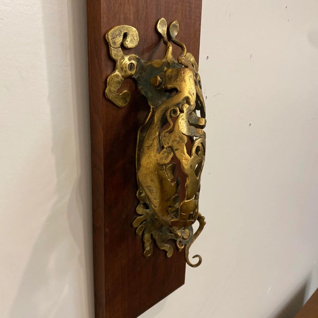 Mid-Century Modern Mid-Century Modern Bronze Door Knocker by Don Drumm For Sale - Image 3 of 7