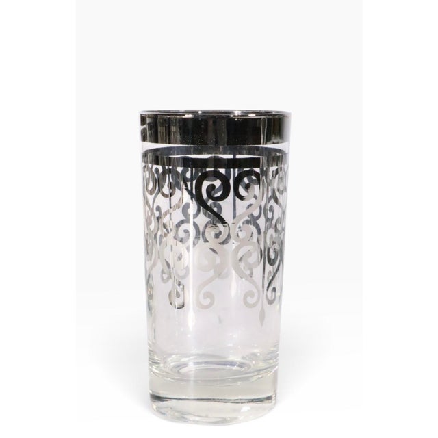 Mid 20th Century Hollywood Regency Silver Overlay Highball Glasses - Set of Five For Sale In New York - Image 6 of 7