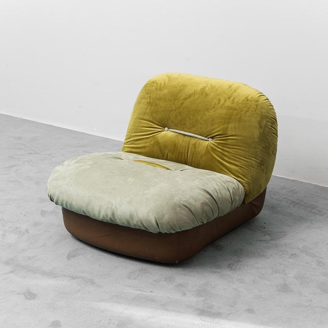 Vintage Chair in Fabric and Leather from Saporiti Italia, 1970s For Sale - Image 14 of 14