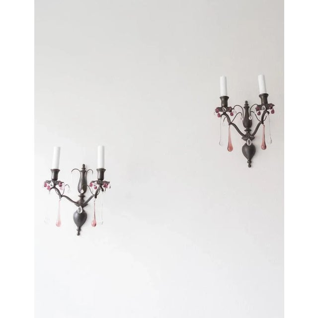 Antique French Wall Lights, Set of 2 For Sale - Image 6 of 8