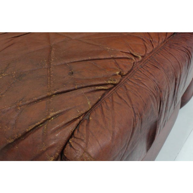Vintage Seven Modular Sofa in Cognac Leather from Salotti, Italy, 1970s, Set of 5 For Sale - Image 11 of 14