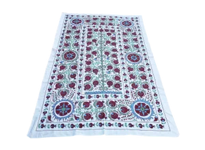 Handmade Pomegranate Tree Desing Crochet Suzani Tapestry