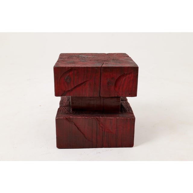 Gold Hardwood Sculptural Stool by Logniture For Sale - Image 8 of 10