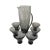 A stunning mid-century modern barware set by Morgantown Glass, featuring the Normandie pattern in elegant smoke gray. The...