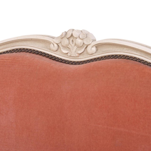 French Louis XV-Style Painted and Upholstered Full Bed, Ca. 1940. For Sale In Philadelphia - Image 6 of 8