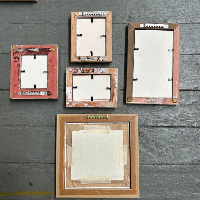 Wood Vintage Collection of 5 Miniature Picture Frames-Set of 5 For Sale - Image 7 of 7