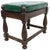 Spanish Revival Tudor Style Wood and Leather Footrest Stool Ottoman For Sale - Image 3 of 12