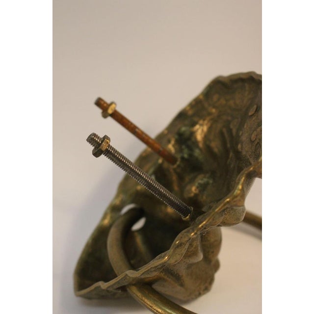 Vintage Door Knocker Lion Head in Brass, 1950s For Sale - Image 10 of 18