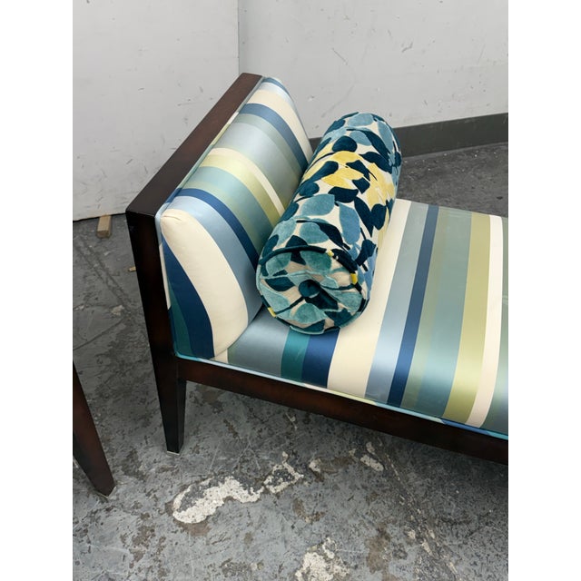 Bespoke Coastal Stripe Benches, Pair For Sale In San Francisco - Image 6 of 12