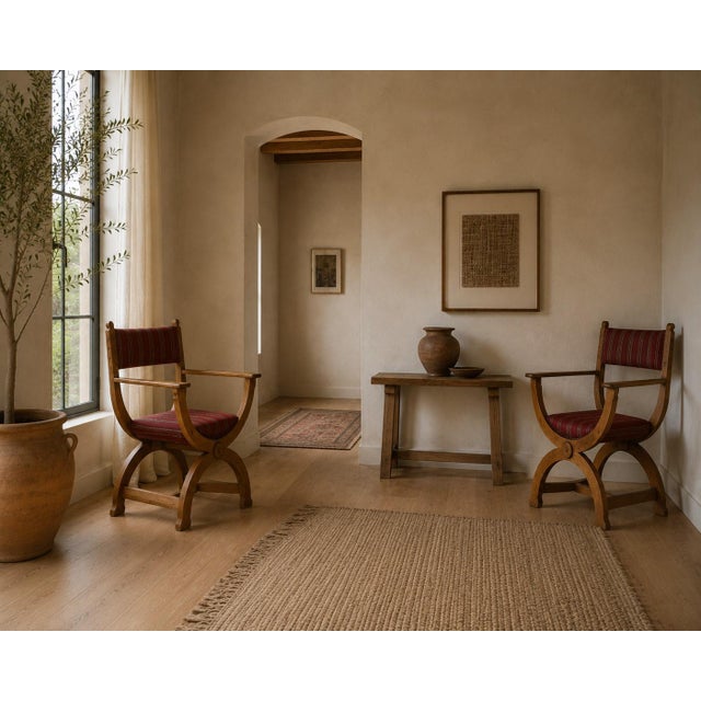Vintage Brutalist Kurul Armchairs in Oak by Henning Kjærnulf, 1960s, Set of 2 For Sale - Image 6 of 18