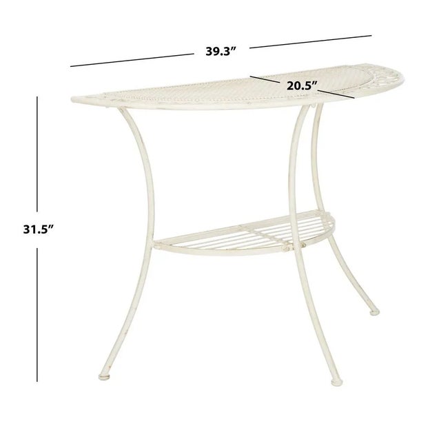 Metal Genson Halfmoon Console Table - Pearl White For Sale - Image 7 of 12