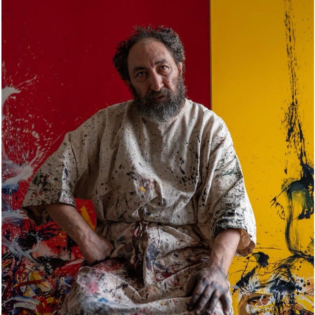 Large Signed Vahan Roumelian Abstract Expressionist Painting, Framed For Sale In Miami - Image 6 of 6