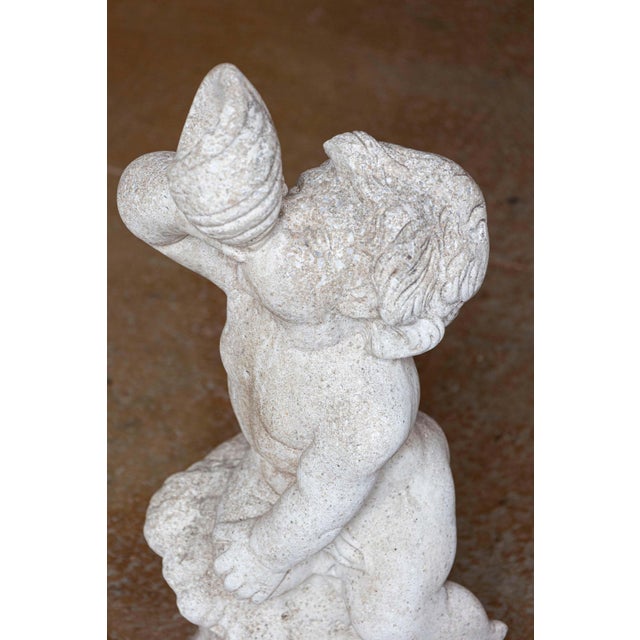 Mid 20th Century Swedish 20th Century Marble Cherub Statue For Sale - Image 9 of 9