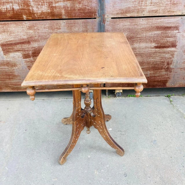 Antique Eastlake Walnut Side Table For Sale - Image 4 of 12
