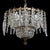 Antique French Brass & Cut Crystal 3-Light Chandelier C1920 For Sale - Image 4 of 9