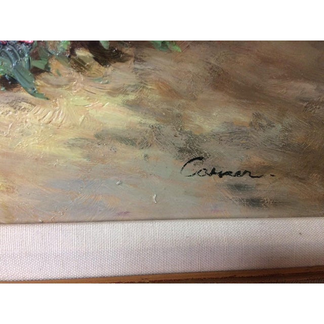 Vintage Oil on Board, Still Life Art Floral, Framed and Signed For Sale - Image 4 of 8