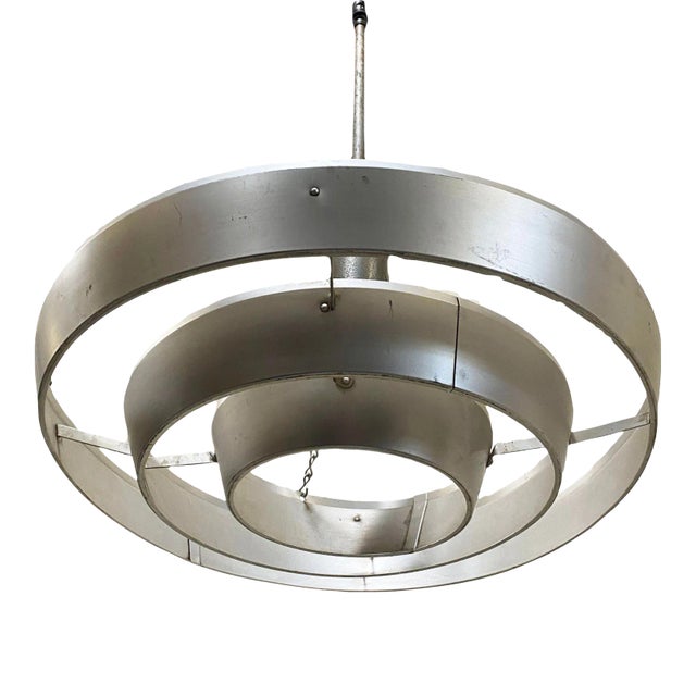 Mid-Century "Saturn" Ceiling Aluminum 19" Pendant by Kurt Versen, 16 Available For Sale