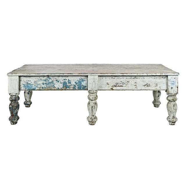 Gray Weathered Solid Wood Table For Sale - Image 8 of 8