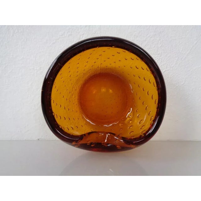 Amber Sommerso Murano Glass Ashtray, Italy, 1960s For Sale - Image 6 of 16