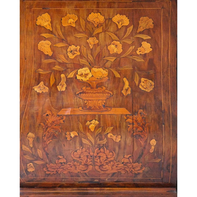 Small Antique Dutch Floral Marquetry Vitrine Cupboard For Sale - Image 11 of 15