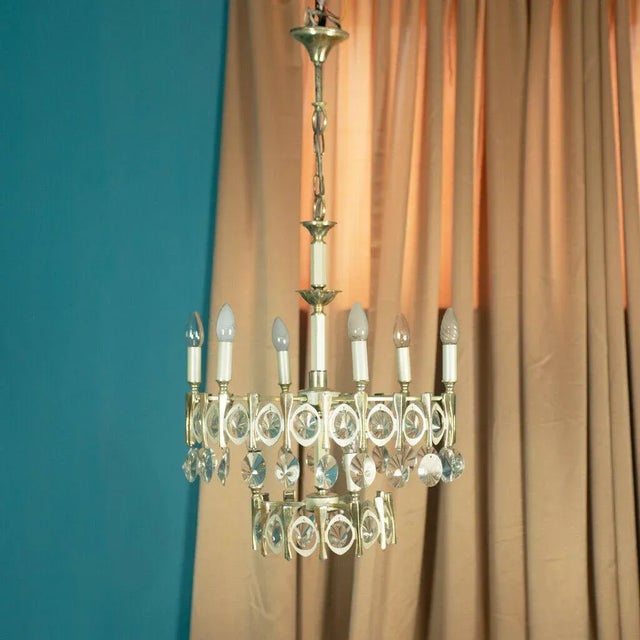 Glass Chandelier by Gaetano Sciolari, 1970s For Sale - Image 13 of 13