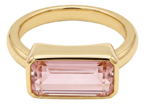 18k Yellow Gold 3.3 Caret Tourmaline Signet Ring, Size 6.5