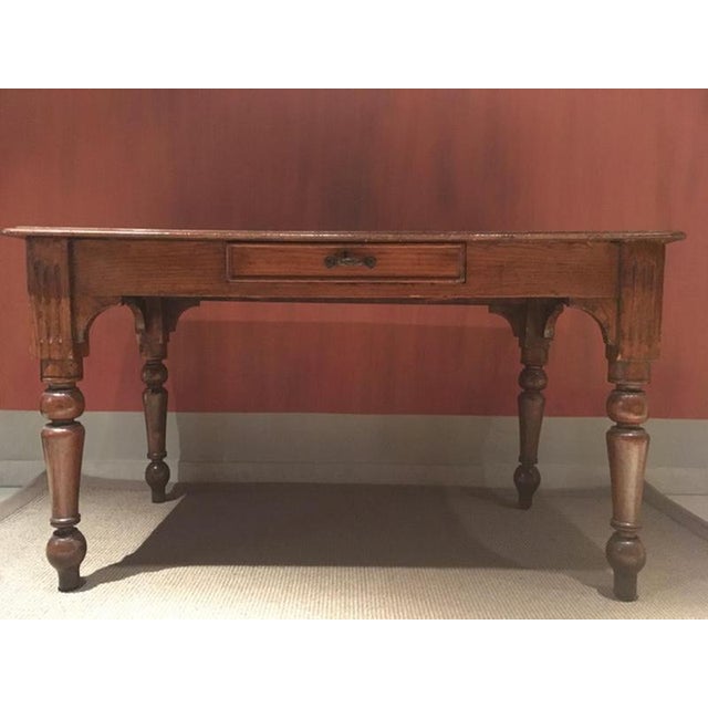 This charming dining table was totally handmade by the Italian Master craftsmen in 1850 circa. It depicts the traditional...