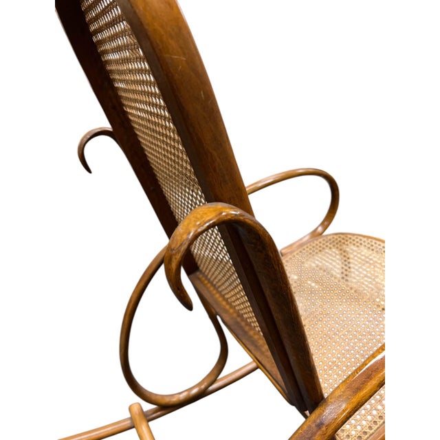 Tan Classic Thonet-Style Bentwood Rocking Chair For Sale - Image 8 of 9