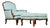 Louis XV Style Bergère Lounge Chair in Tiffany Blue + Ottoman For Sale