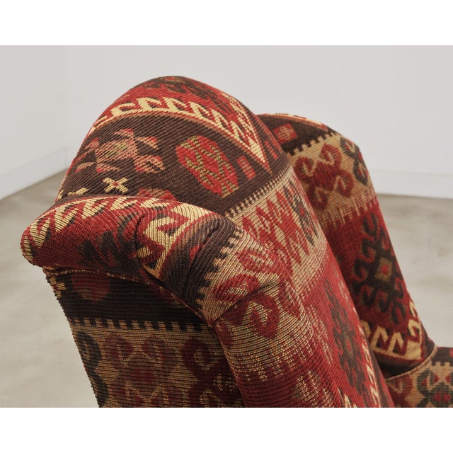 King Ranch Kilim Rug Style Upholstered Lounge Chair + Ottoman For Sale - Image 14 of 18