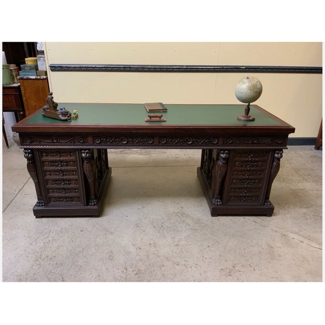 19th Century Antique Neo-Renaissance Desk, 1880 For Sale - Image 5 of 16