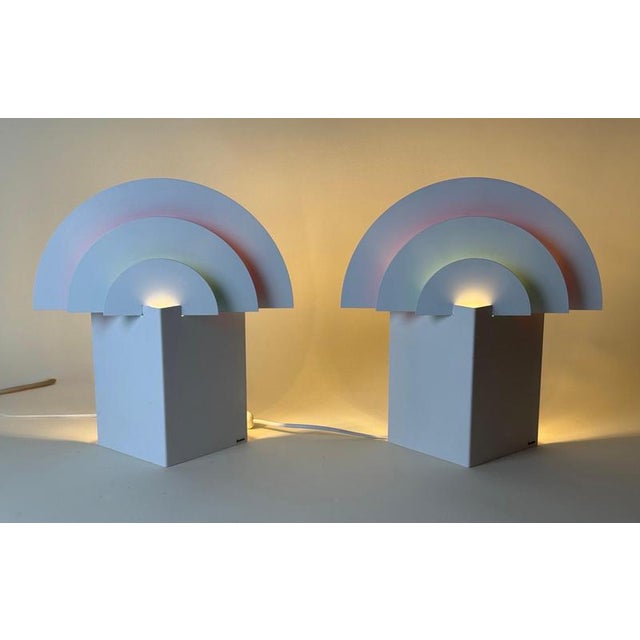 Metal Swedish No Neon Wall Lights attributed to Olle Andersson for Boréns, 1980s, Set of 2 For Sale - Image 7 of 18