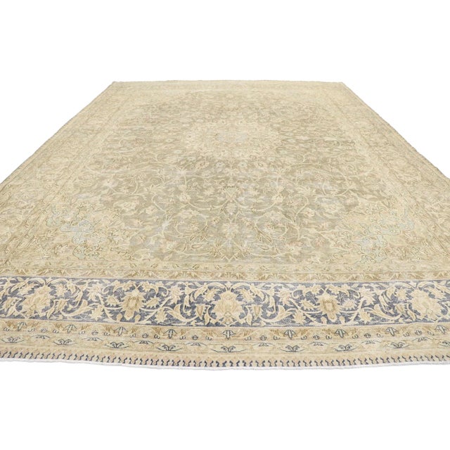 French Country Early 20th Century Antique Persian Kerman Rug, 09'11 X 13'11 For Sale - Image 3 of 9