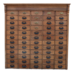 Antique 60-Drawer Solid Oak Apothecary Cabinet | Ventura County Workshop Cabinet