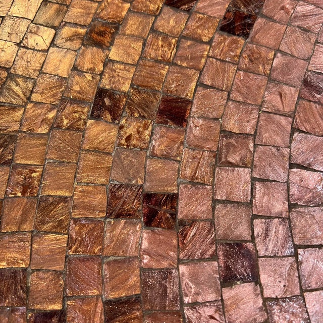 Mosaic Glass and Brass Table Kagan Dunbar Style For Sale - Image 9 of 11