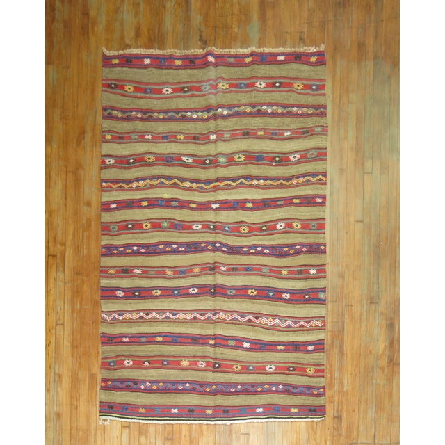 Textile Antique Tribal Kilim, 5' X 7'9'' For Sale - Image 7 of 7