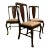 Arts & Crafts Queen Anne Style Oak and Lee Jofa Linen Dining Chairs, Set of 3 For Sale