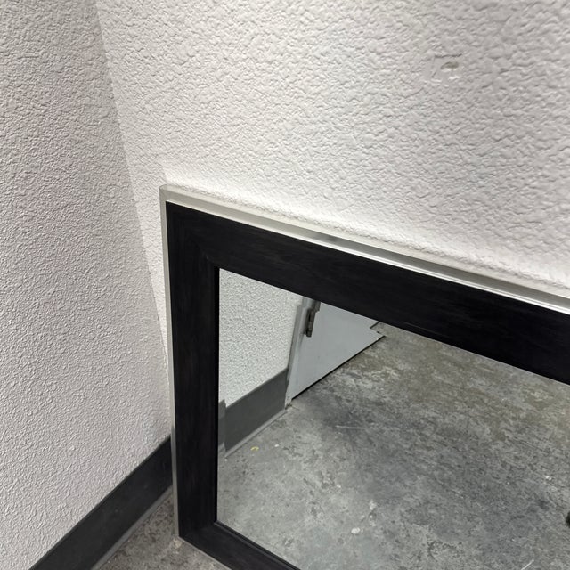 Black Bp Industries Contemporary Framed Wall Mirror For Sale - Image 8 of 12